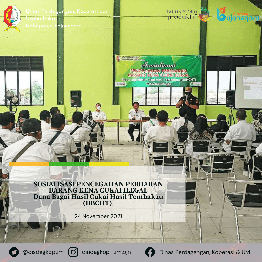Sosialisasi Pencegahan Peredaran Barang Kena Cukai Ilegal di Lantai II Pasar Kota Bojonegoro