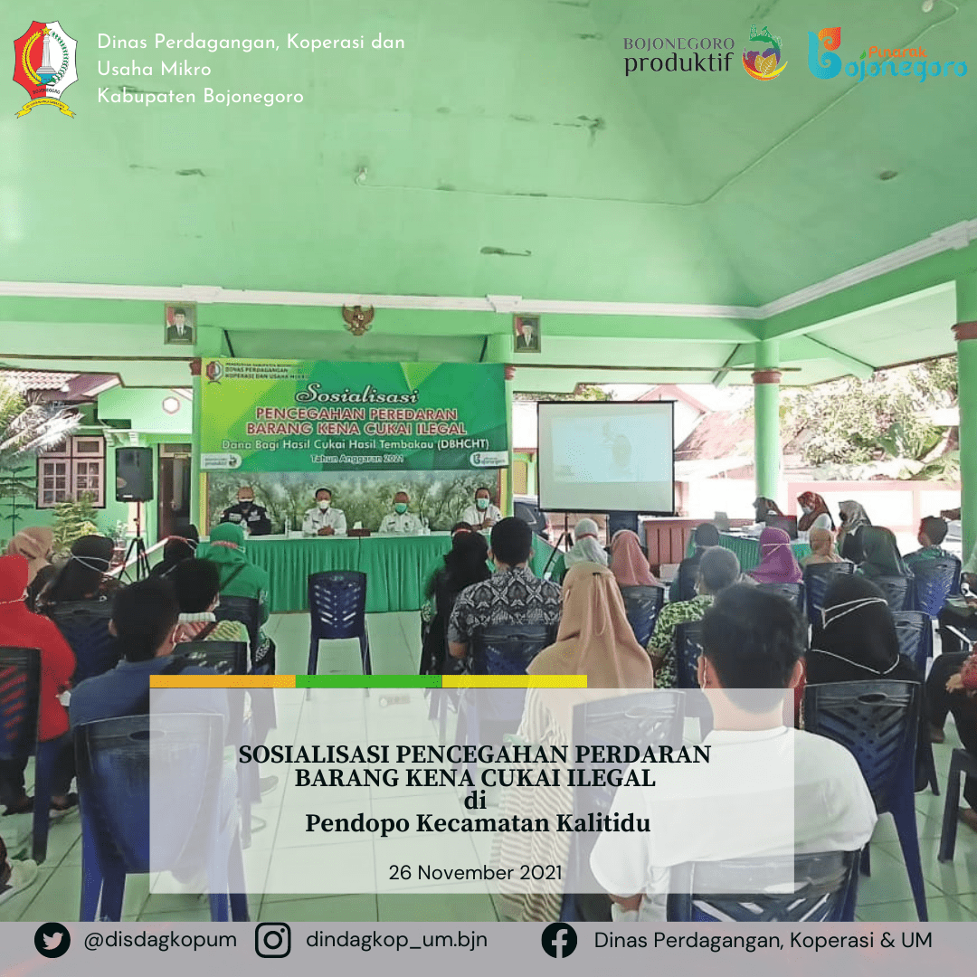 Sosialisasi Pencegahan Peredaran Barang Kena Cukai Ilegal di Pendopo Kecamatan Kalitidu