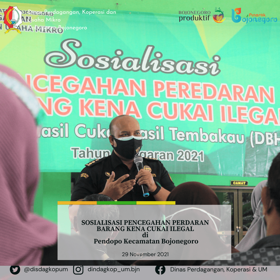 Sosialisasi Pencegahan Peredaran Barang Kena Cukai Ilegal di Pendopo Kecamatan Bojonegoro