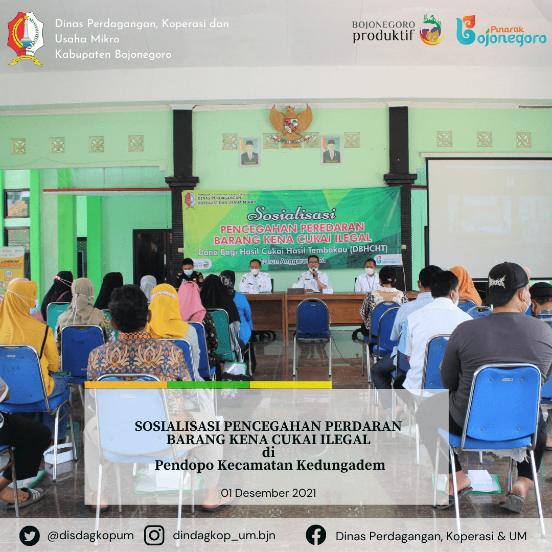 Sosialisasi Pencegahan Peredaran Barang Kena Cukai Ilegal di Pendopo Kecamatan Kedungadem