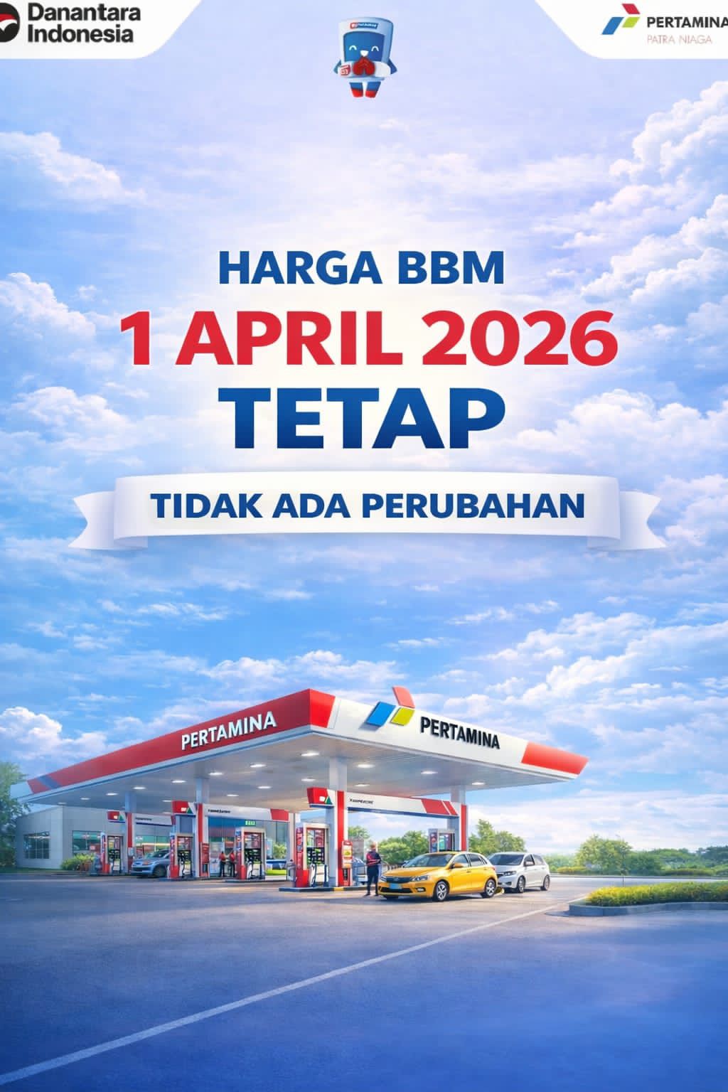Informasi Harga Bahan Bakar Minyak per 1 April 2026 tetap