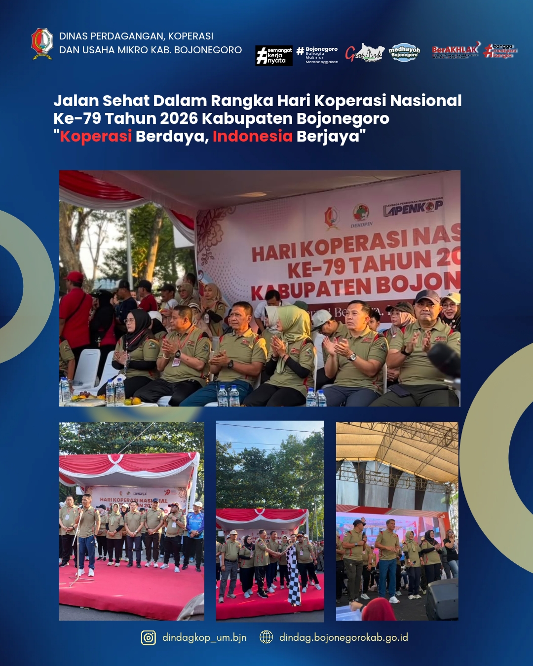 Jalan Sehat Peringatan Hari Koperasi Nasional Ke-79 Tahun 2026 di Pasar Wisata Bojonegoro