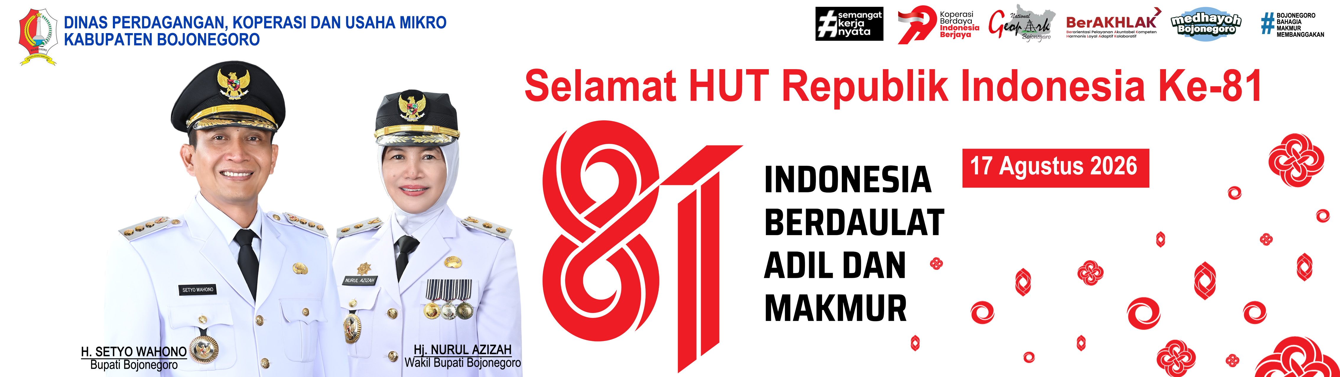 DIRGAHAYU REPUBLIK INDONESIA KE - 81<BR>INDONESIA BERDAULAT, ADIL DAN MAKMUR